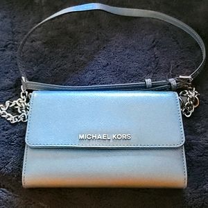 Michael Kors jet set blue crossbody wallet